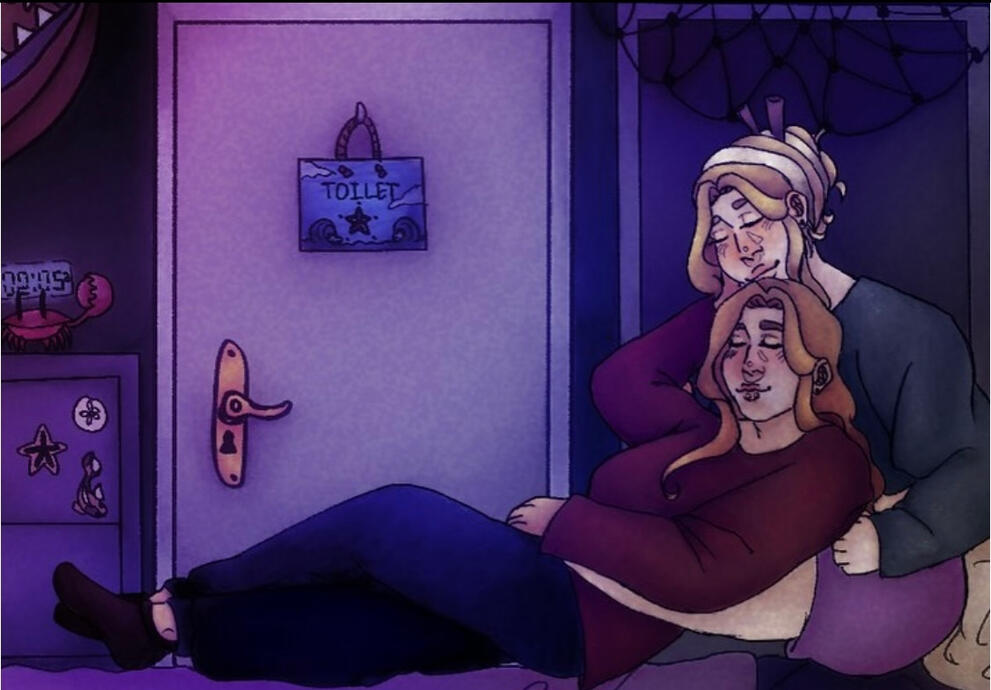 a commission of too.tired.for.this19 and my ocâs together
